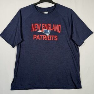 NFL Team Apparel T-shirt Men's 2XL Blue‎ Patriots New England Short Sleeve